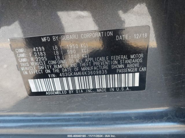 4S3GKAM66K3609835 Subaru Impreza 2.0i Sport