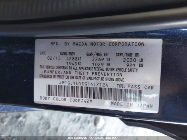 JM1GJ1U50G1412124 Mazda Mazda6 I Sport