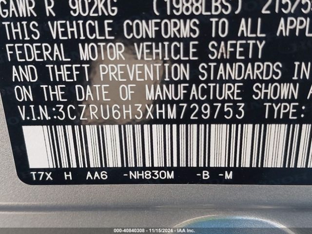 3CZRU6H3XHM729753 Honda HR-V LX