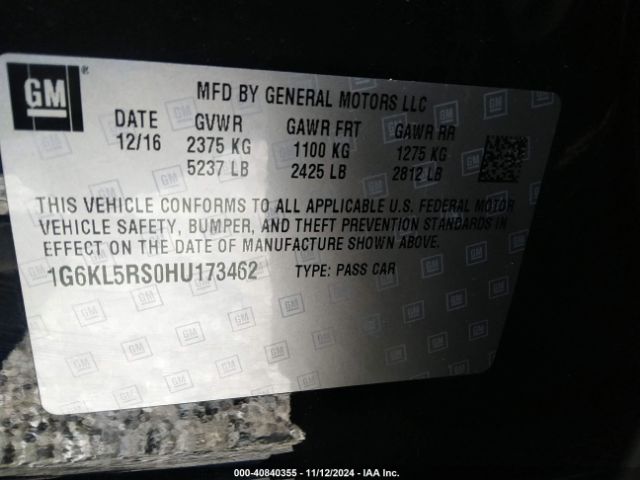 1G6KL5RS0HU173462 Cadillac Ct6 Platinum