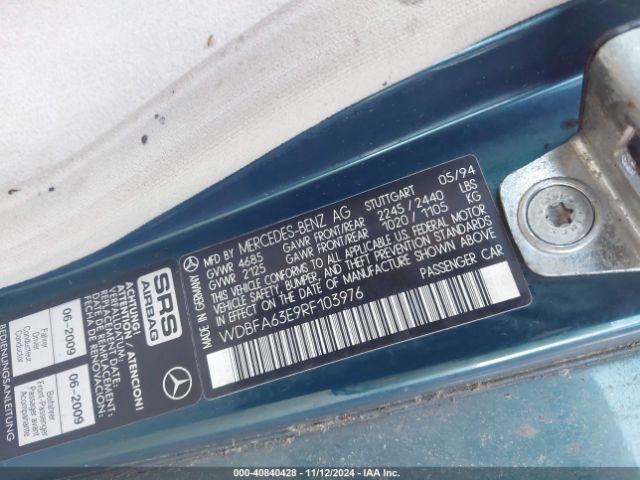 1994 MERCEDES-BENZ SL WDBFA63E9RF103976 Photo 8