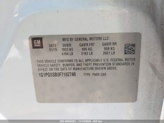 1G1PG5SB0F7182748 Chevrolet CRUZE LTZ