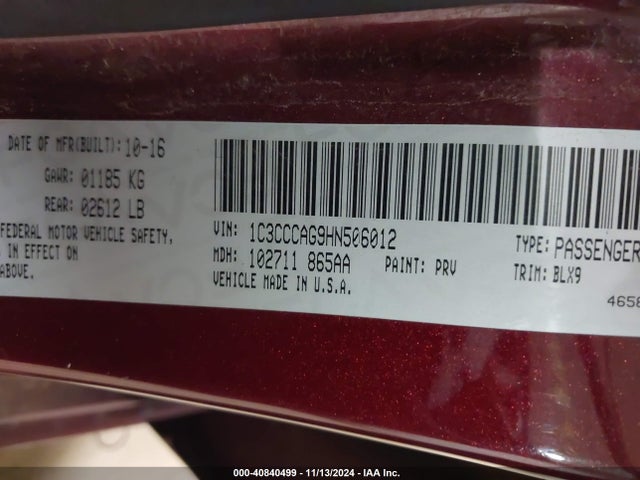 1C3CCCAG9HN506012 Chrysler 200 Limited Platinum