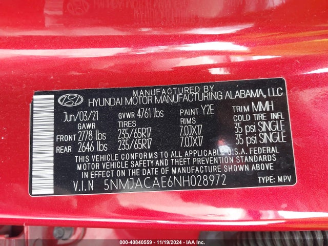 Hyundai TUCSON SE 2022 5NMJACAE6NH028972 Image 9
