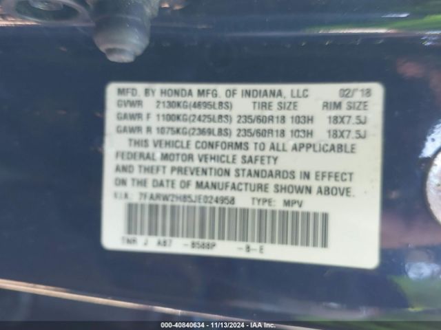7FARW2H85JE024958 Honda CR-V