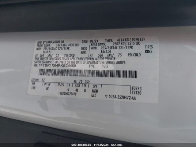 1FTBR1X84PKB34489 Ford Transit-250 Cargo Van