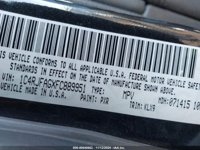 1C4RJFAGXFC889951 Jeep Grand Cherokee Altitude
