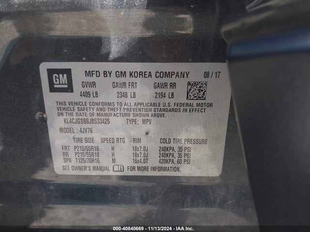 KL4CJGSB8JB533425 Buick Encore Essence