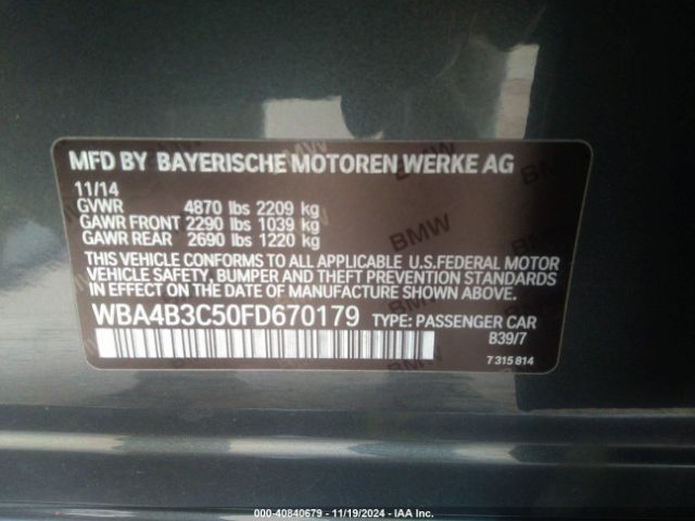 WBA4B3C50FD670179 BMW 435i Gran Coupe Xdrive