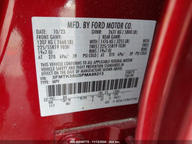 3FMTK3SU5PMA98213 Ford Mustang Mach-e Premium