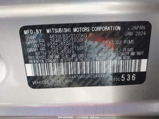 2024 MITSUBISHI ECLIPSE CROSS JA4ATWAA0RZ044461 Photo 8