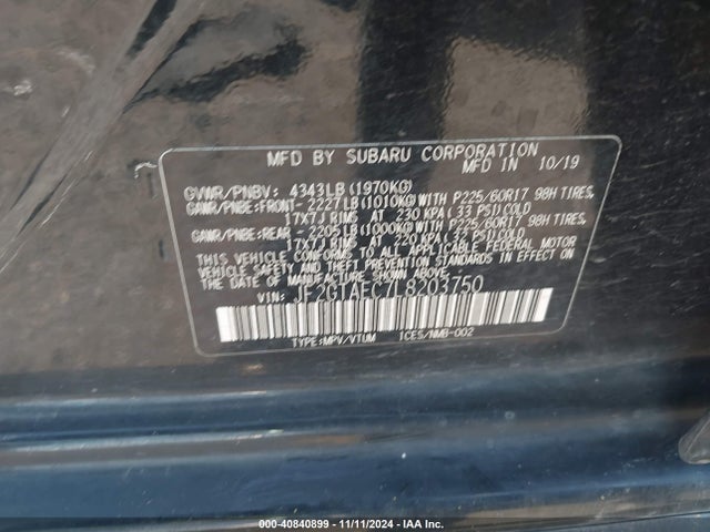 Subaru Crosstrek Premium 2020 JF2GTAEC7L8203750 Image 9
