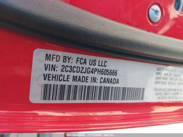 2C3CDZJG4PH605666 Dodge Challenger Gt