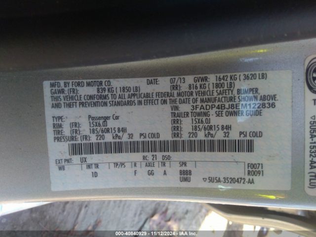 3FADP4BJ8EM122836 Ford FIESTA SE