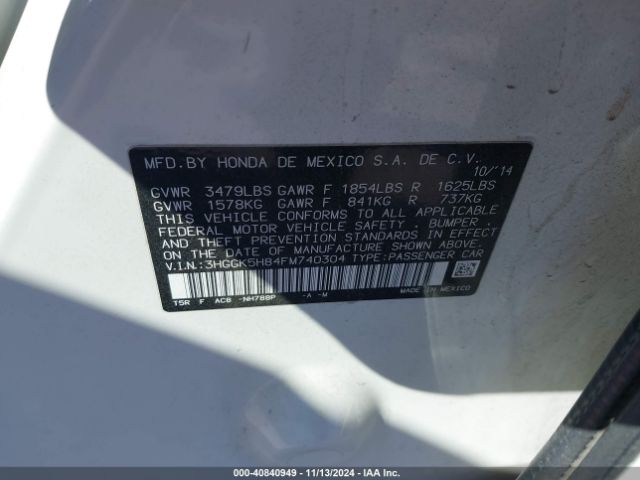 3HGGK5H84FM740304 Honda Fit Ex/ex-l
