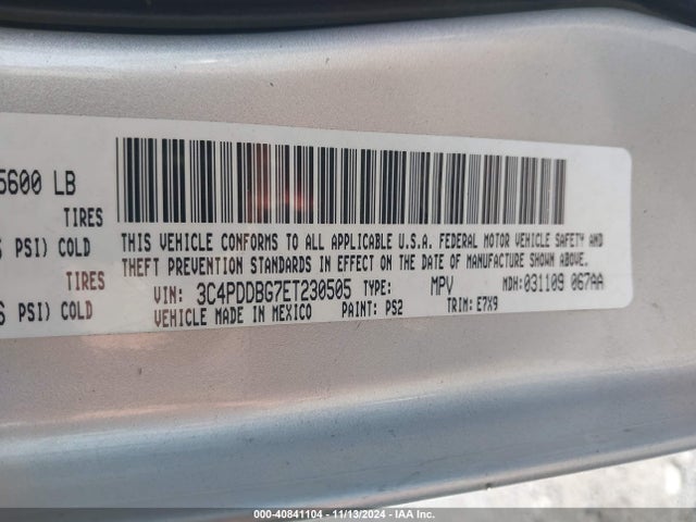 40841104 :رقم المزاد ، 3C4PDDBG7ET230505 vin ، 2014 Dodge Journey Sxt مزاد بيع
