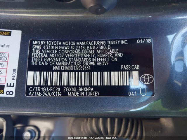 NMTKHMBX1JR059834 Toyota C-HR XLE