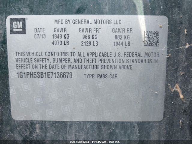 1G1PH5SB1E7136678 Chevrolet Cruze Eco Auto