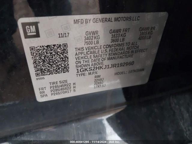 1GKS2HKJ1JR192960 GMC YUKON XL DENALI