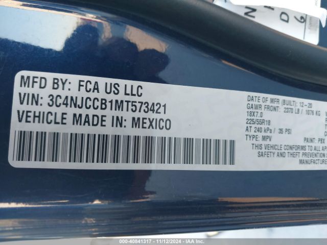 3C4NJCCB1MT573421 Jeep Compass Limited Fwd