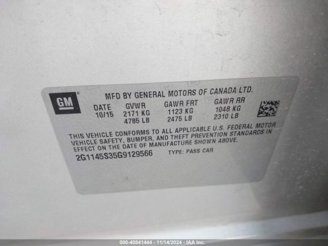 2G1145S35G9129566 Chevrolet IMPALA 2LZ
