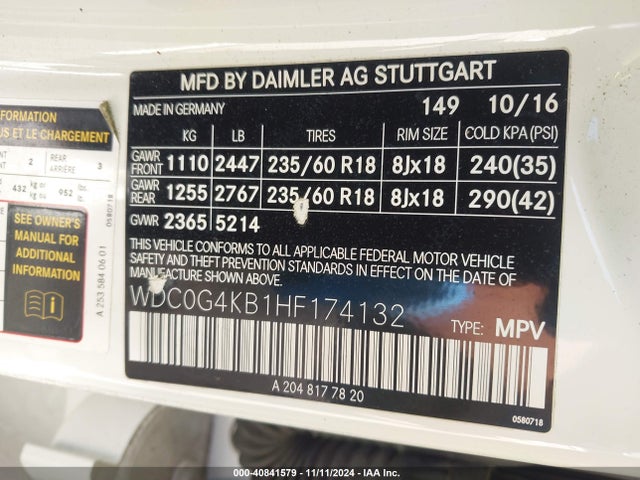 WDC0G4KB1HF174132 Mercedes-Benz Glc 300 4matic