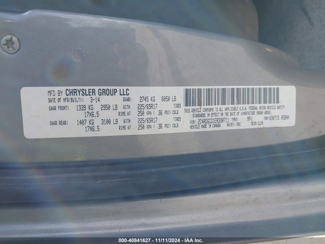 Dodge Grand Caravan Sxt 30th Anniversary 2014 2C4RDGCG1ER330711 Image 9