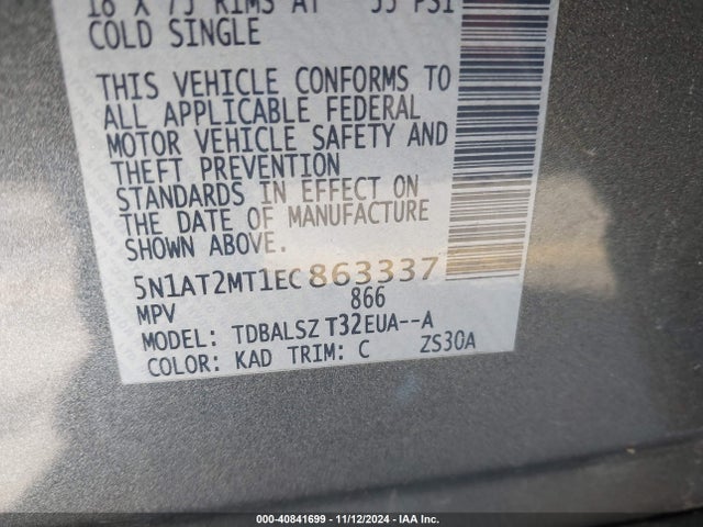 Nissan Rogue Sl 2014 5N1AT2MT1EC863337 Image 9