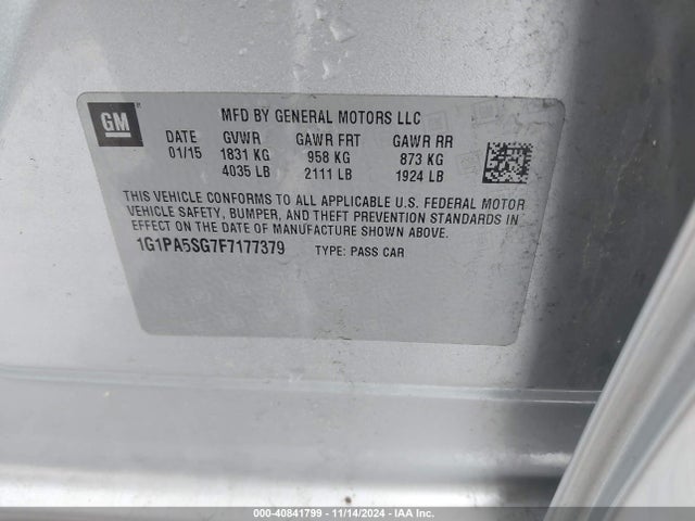 Chevrolet Cruze Ls Auto 2015 1G1PA5SG7F7177379 Image 9