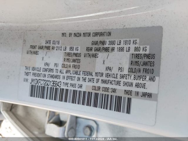 JM1DKFC72G0136843 Mazda Cx-3 Touring