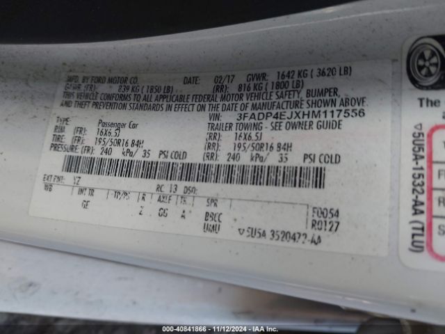 2017 FORD FIESTA 3FADP4EJXHM117556 Photo 8