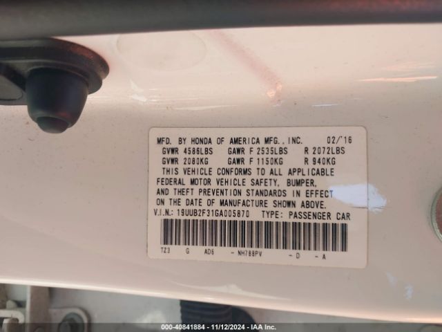 19UUB2F31GA005870 Acura Tlx V6