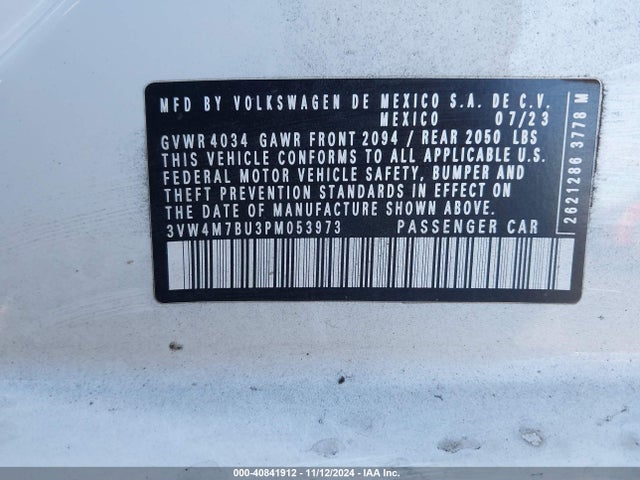 3VW4M7BU3PM053973 Volkswagen Jetta 1.5t S