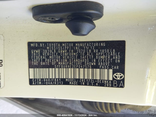 Toyota Corolla Le Plus 2014 5YFBURHE2EP047576 Image 9