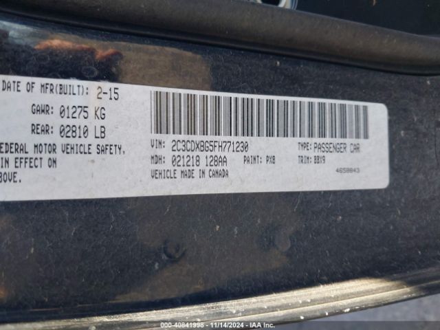 2C3CDXBG5FH771230 Dodge Charger Se