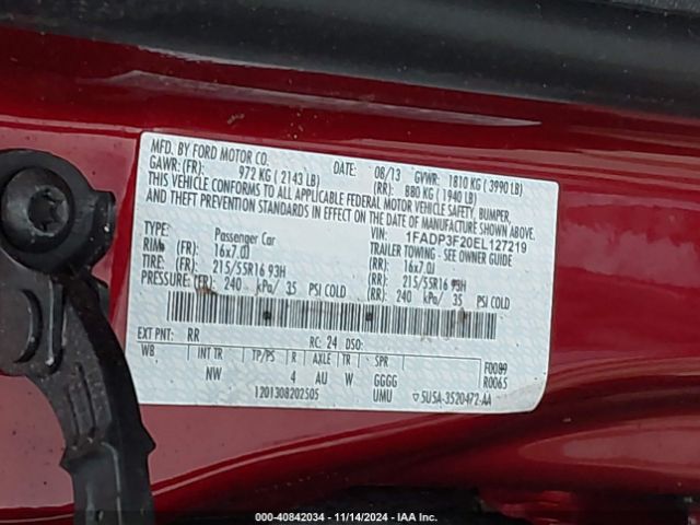 1FADP3F20EL127219 Ford FOCUS SE