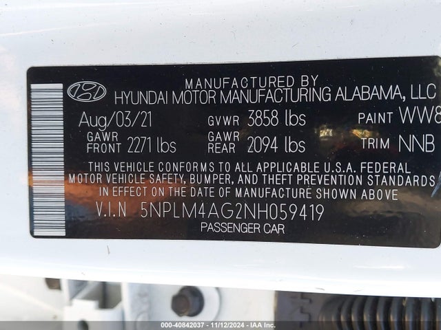 Hyundai ELANTRA SEL 2022 5NPLM4AG2NH059419 Image 9