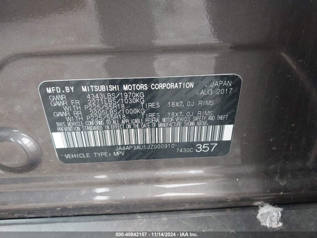 2018 MITSUBISHI OUTLANDER SPORT JA4AP3AU1JZ000910 Photo 8