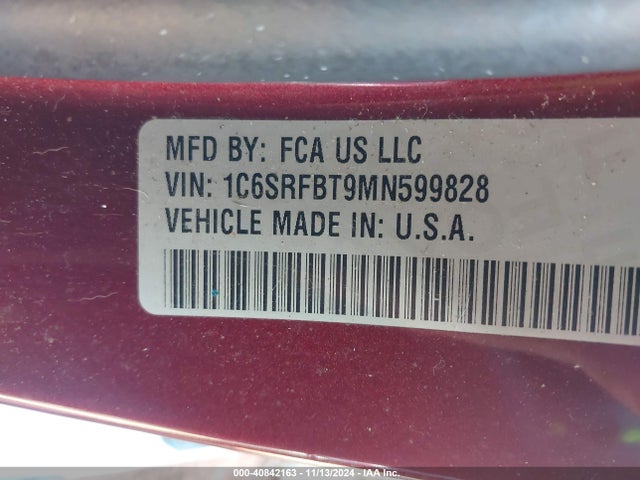 1C6SRFBT9MN599828 RAM 1500 Big Horn  4x4 6'4 Box