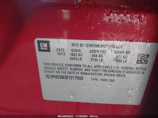 1G1PH5SB3E7217603 Chevrolet Cruze Eco Auto