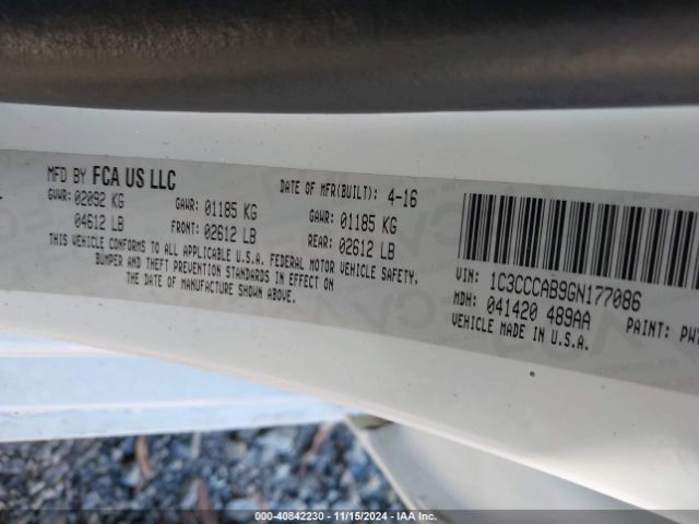 1C3CCCAB9GN177086 Chrysler 200 Limited Platinum