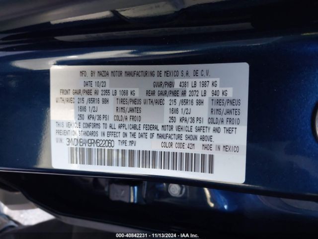 3MVDMBAM9RM622060 Mazda Cx-30 2.5 S