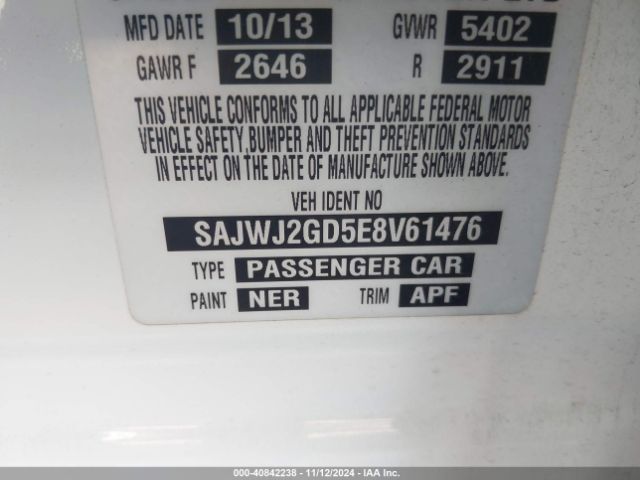 SAJWJ2GD5E8V61476 Jaguar Xj Xjl Portfolio
