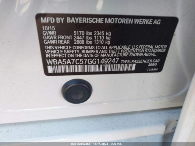 WBA5A7C57GG149247 BMW 528i Xdrive
