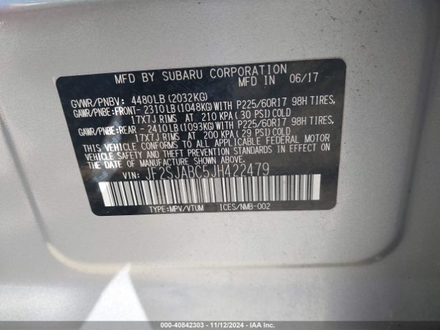 JF2SJABC5JH422479 Subaru Forester 2.5i