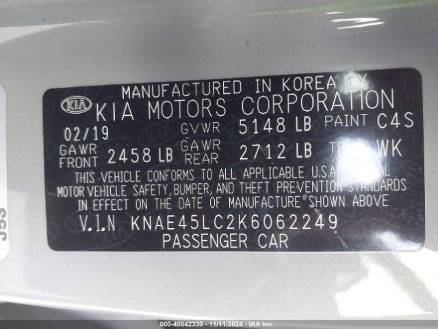 2019 KIA STINGER KNAE45LC2K6062249 Photo 8
