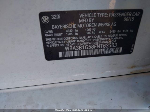WBA3B1G58FNT63363 BMW 320i