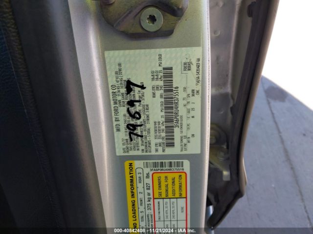 3FA6P0RU4HR375516 Ford Fusion Hybrid Titanium