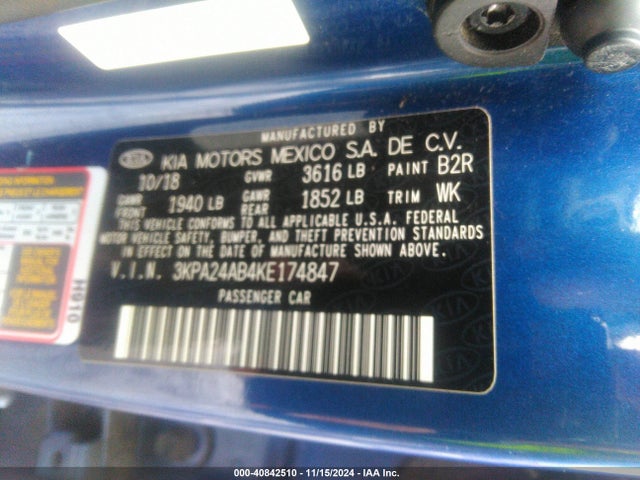 3KPA24AB4KE174847 KIA RIO S