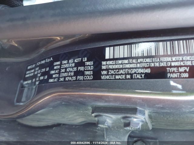 ZACCJADT1GPC64949 Jeep Renegade Limited